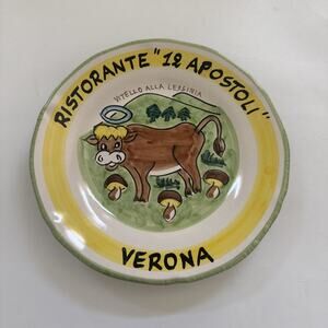 VIETRI Ristorante del Buon Ricordo Apostoli Alla Lessinia Verona ITALY COW Plate